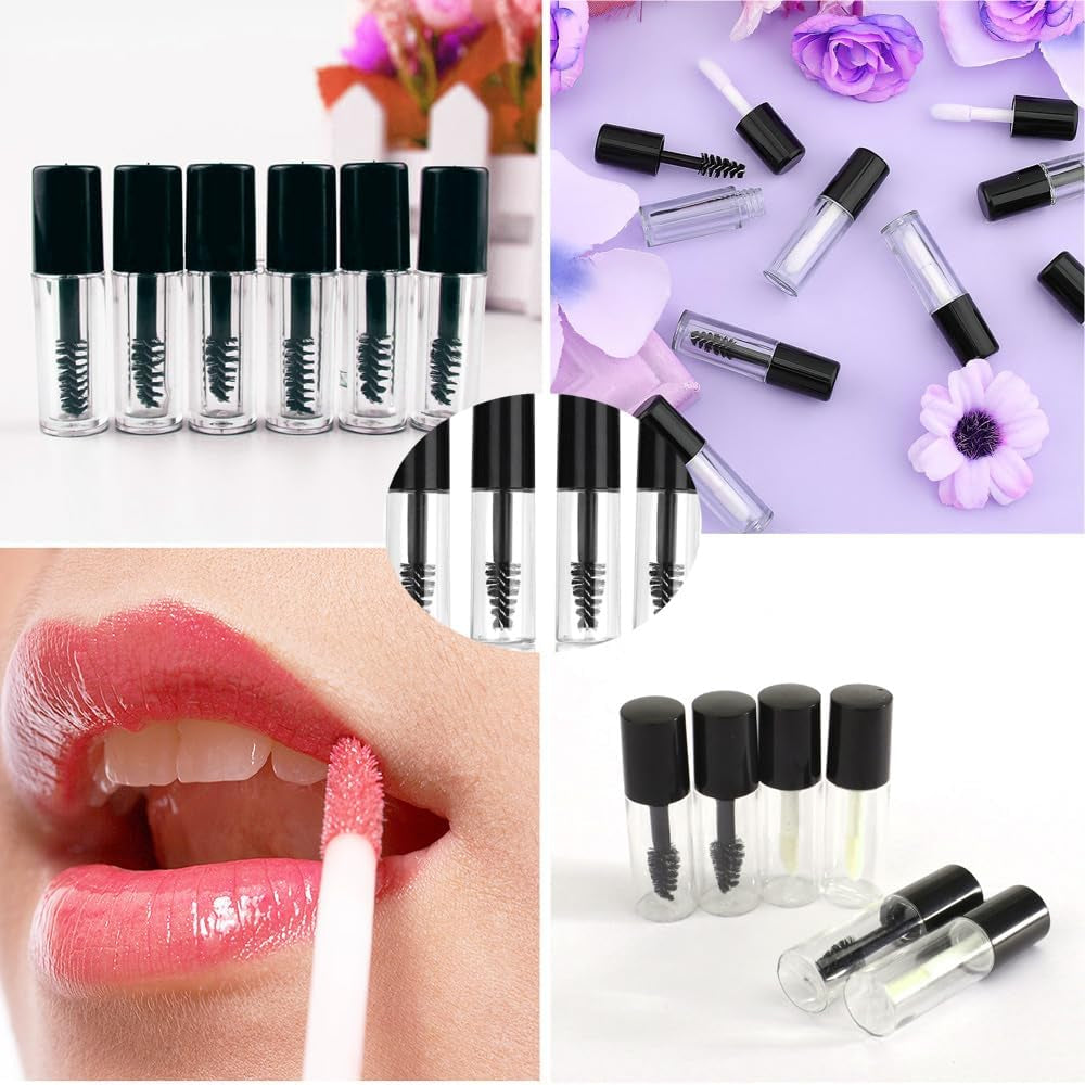 28 PCS 3Ml Mascara Tubes and Wand, Empty Mascara Tube and Wand,Empty Mini for Castor Oil,Rubber Inserts and Funnels for Castor Oil,For Castor Oil, DIY Cosmetics
