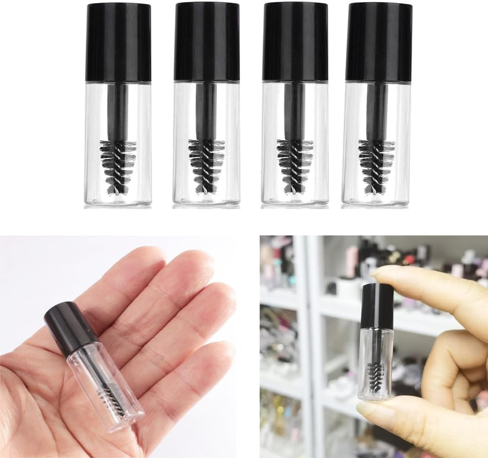 28 PCS 3Ml Mascara Tubes and Wand, Empty Mascara Tube and Wand,Empty Mini for Castor Oil,Rubber Inserts and Funnels for Castor Oil,For Castor Oil, DIY Cosmetics